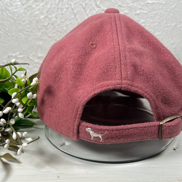 PINK Victoria Secret Wool Blend Mauve Soft Pink Ball Cap Cinch Back PINK Logo - Picture 3 of 12